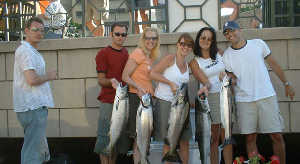 Charter fishing group and there catch